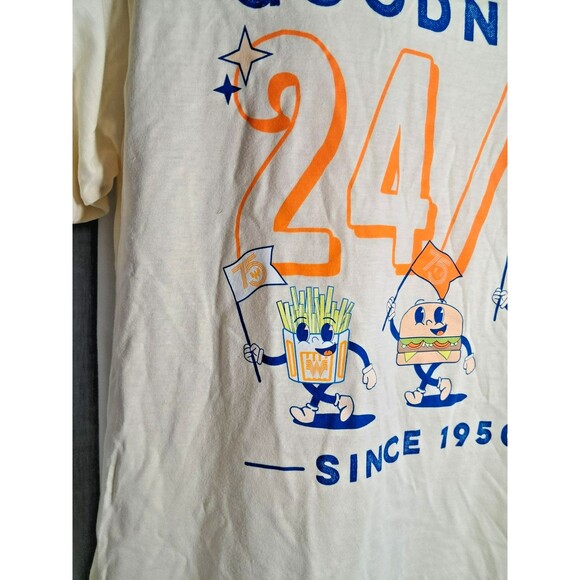 New Large Whataburger Shirt Retro Goodness 24/7 Pullover Short Sleeve - Picture 2 of 7